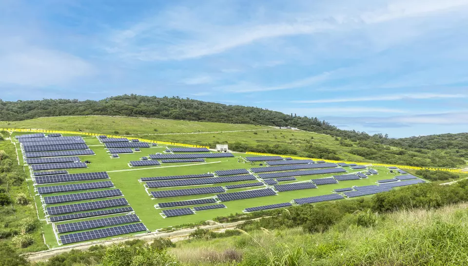 solar farm ariel view